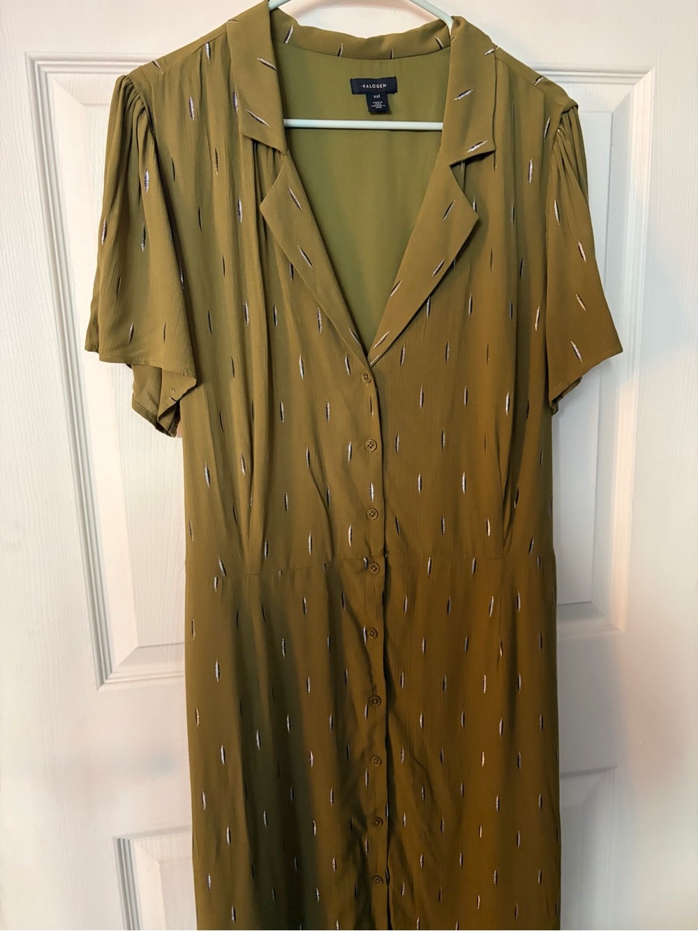 Olive Print Midi Dress